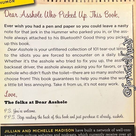 Bundle Sale 3 for $15 | Dear A**Hole: 101 Tear-Out Letters - Picture 4 of 10